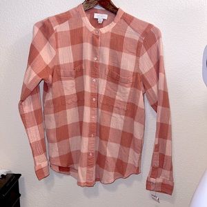 Lucky Brand Checker Block Button Up Casual Blouse Top S/P